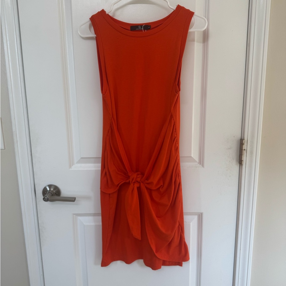 Chic Orange Sleeveless  Dress